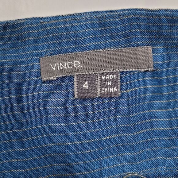 VINCE ombre linen blend striped skirt with pockets 4‎ - Picture 4 of 10